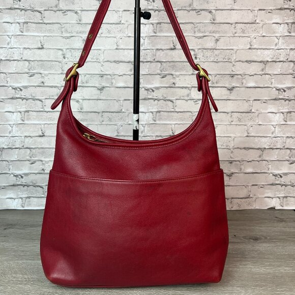 COACH Vintage Legacy Collection Hobo Shoulder Bag RedLeather - Picture 1 of 9